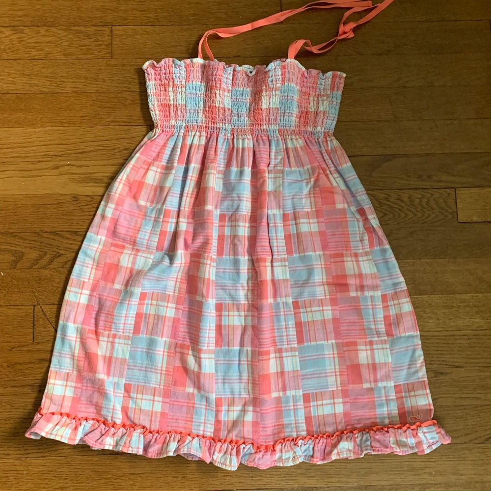 Vineyard Vines Pink Plaid dress w/ Fitted Ribbon